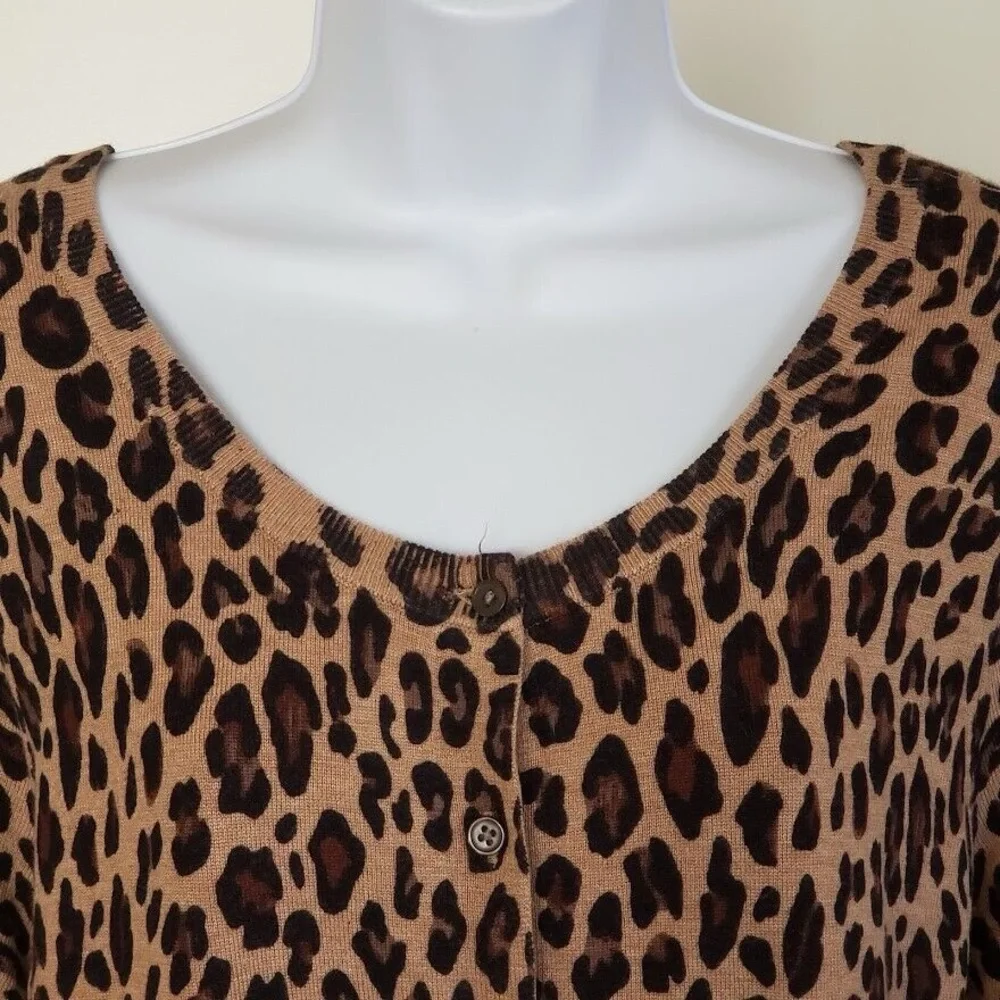 🐆 Lane Bryant, Leopard Print Knit Cardigan